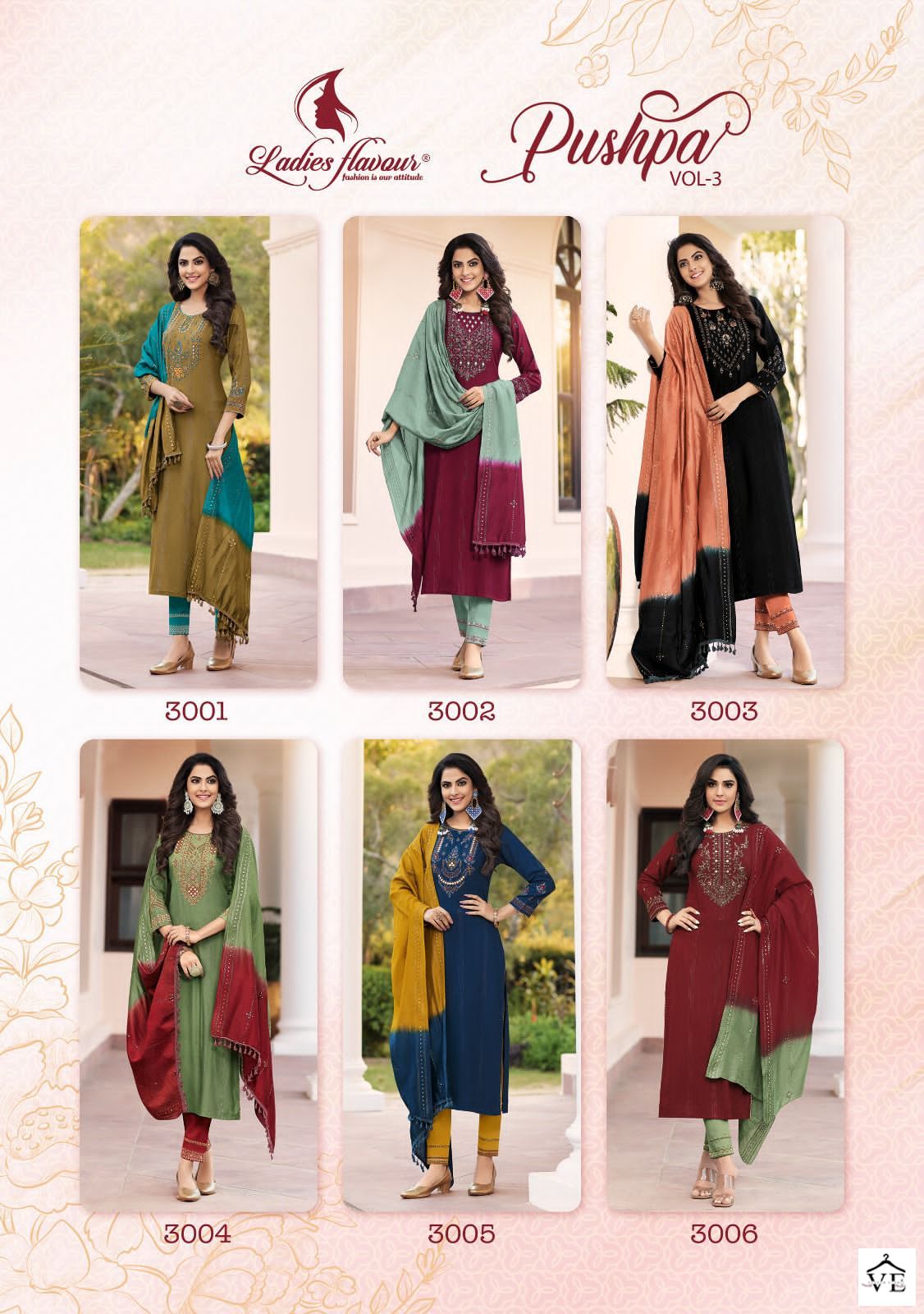 Ladies Flavour Pushpa Vol 3 Pure Rayon Viscose Wholesale Readymade Salwar Suit Catalog — Wholesale Salwar Suits, MPA wholesale from Surat — view 7