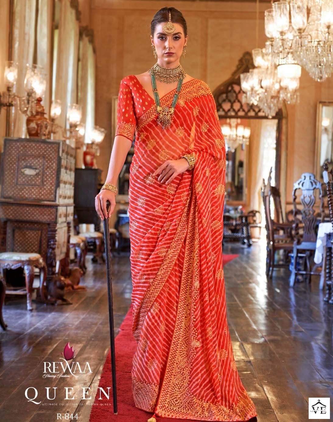Rewaa Queen Georgette Wholesale Sarees Catalog — Wholesale Sarees, MPA wholesale from Surat — view 1