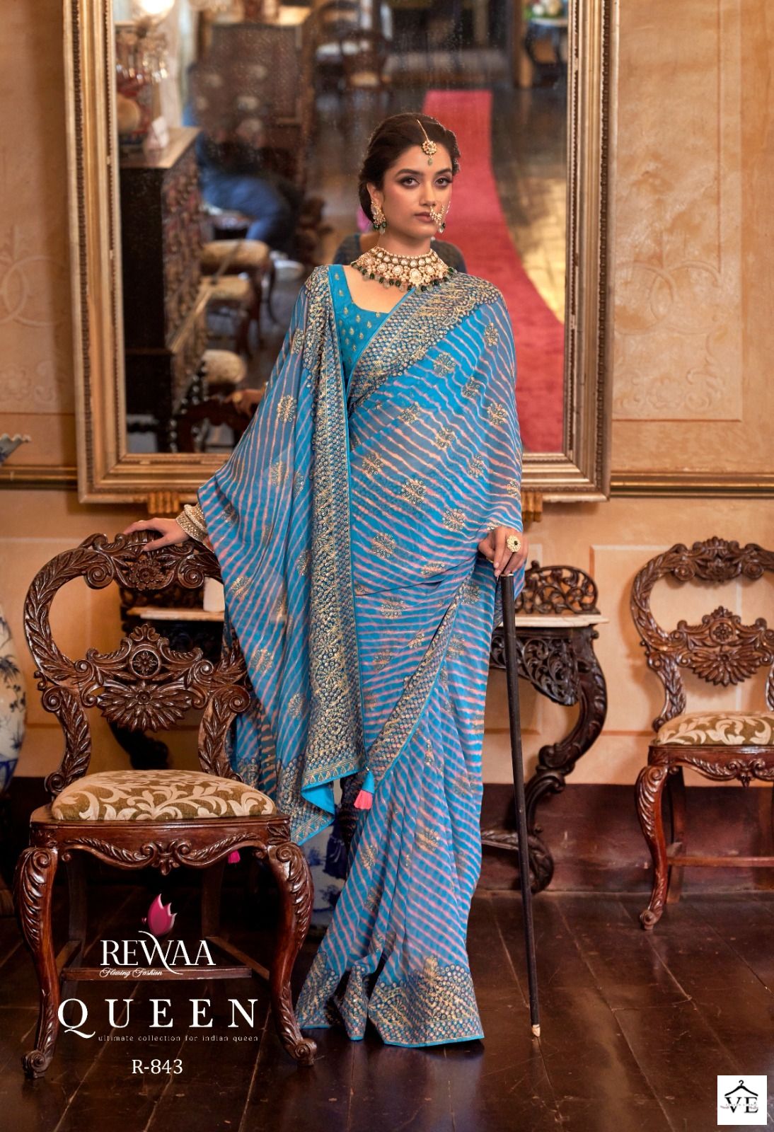 Rewaa Queen Georgette Wholesale Sarees Catalog — Wholesale Sarees, MPA wholesale from Surat - Gallery Image 10