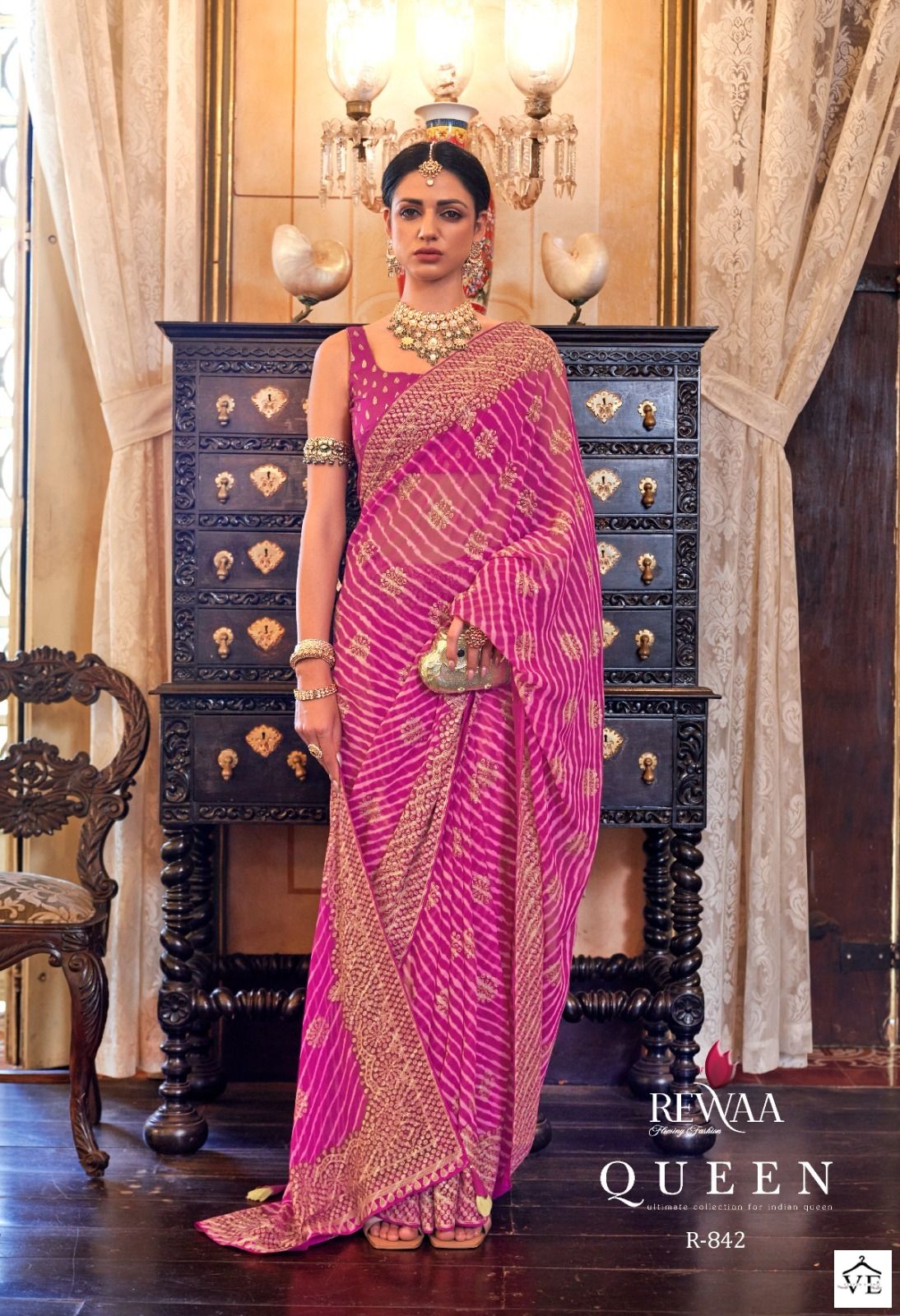 Rewaa Queen Georgette Wholesale Sarees Catalog — Wholesale Sarees, MPA wholesale from Surat - Gallery Image 11