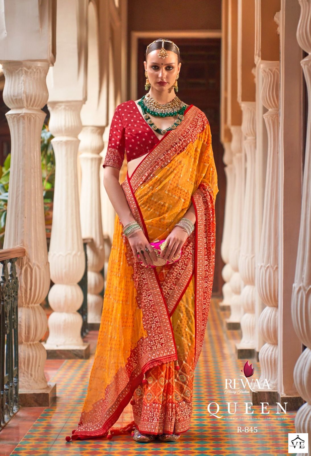 Rewaa Queen Georgette Wholesale Sarees Catalog — Wholesale Sarees, MPA wholesale from Surat — view 12
