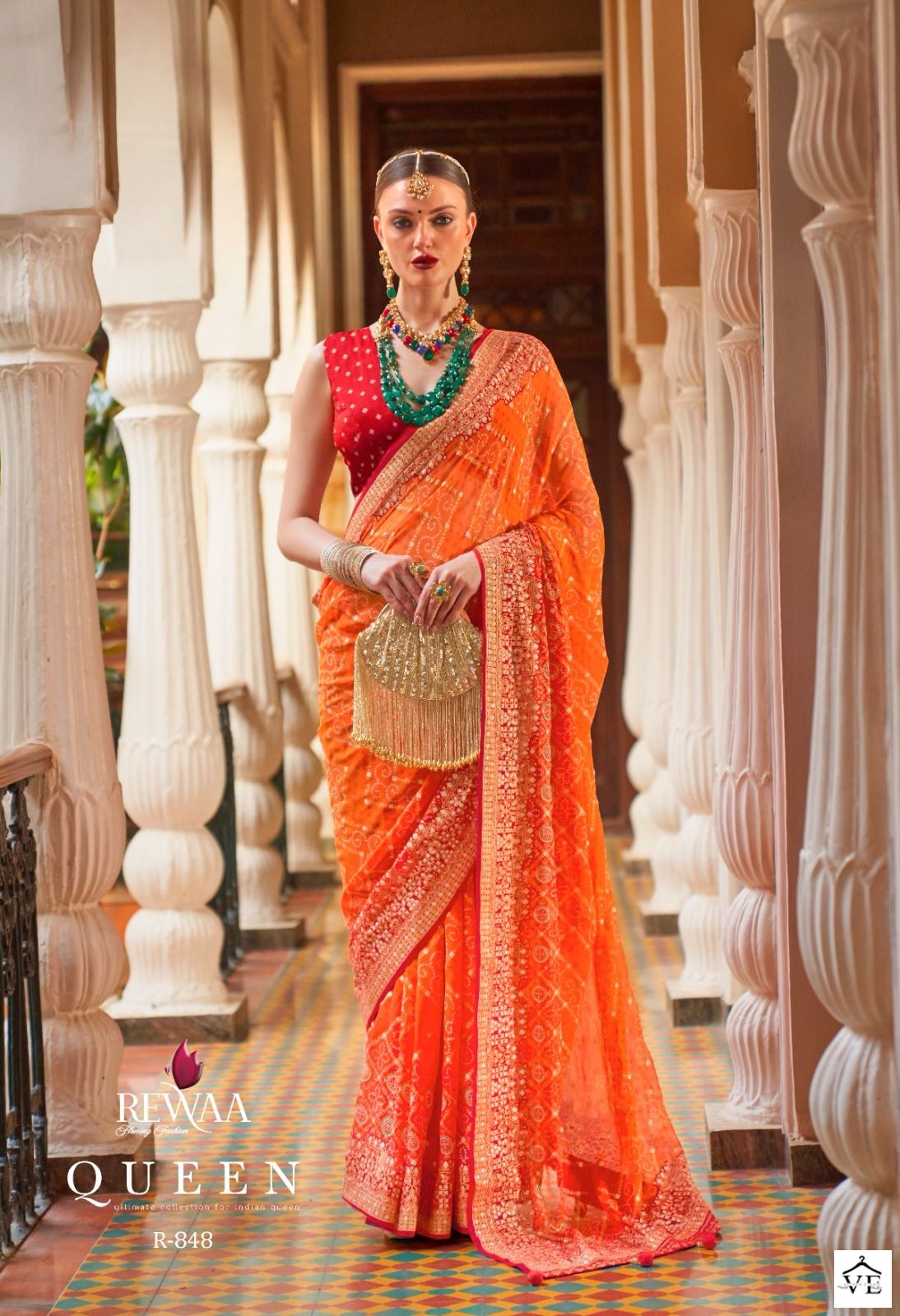 Rewaa Queen Georgette Wholesale Sarees Catalog — Wholesale Sarees, MPA wholesale from Surat - Gallery Image 4