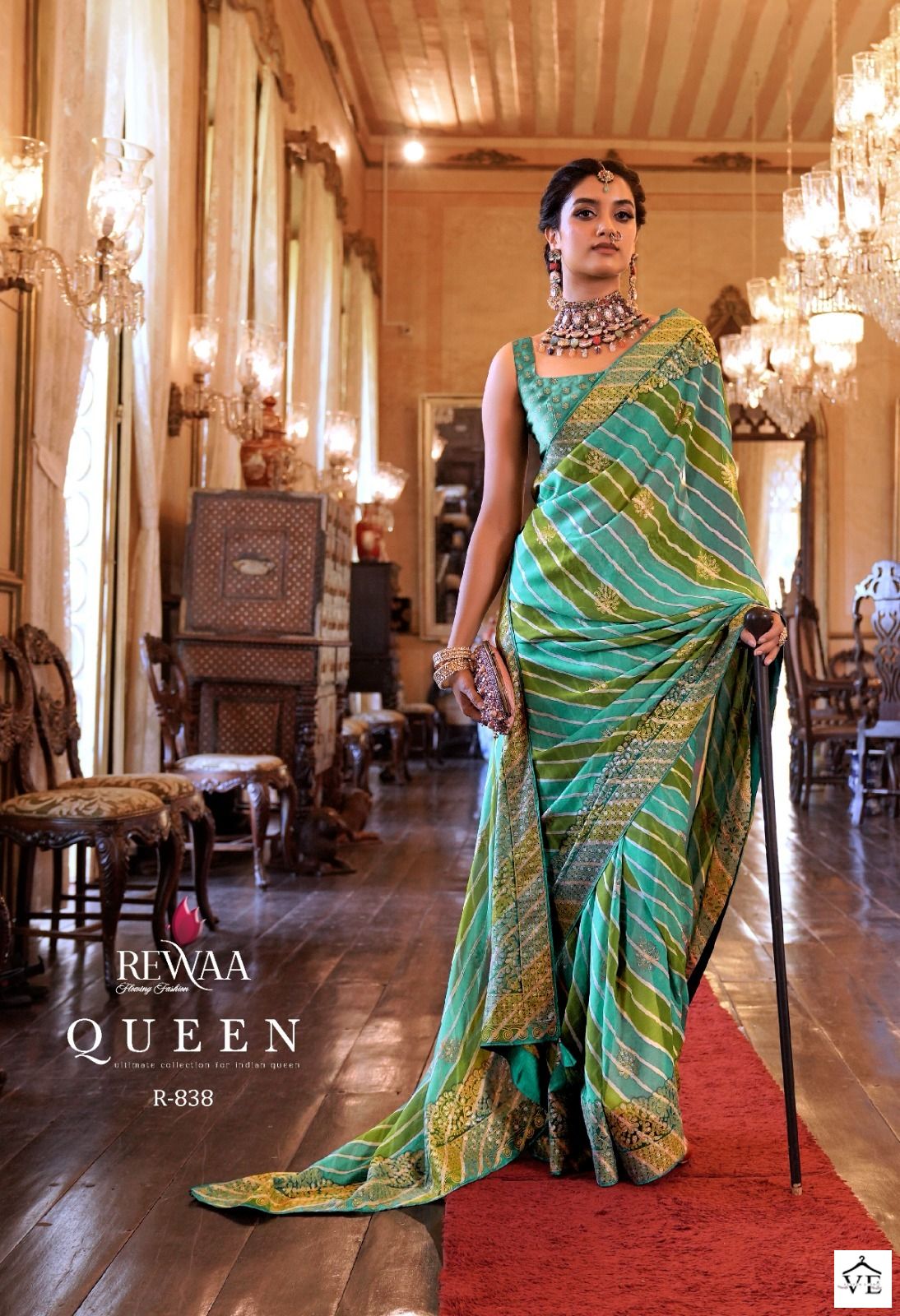 Rewaa Queen Georgette Wholesale Sarees Catalog — Wholesale Sarees, MPA wholesale from Surat - Gallery Image 5