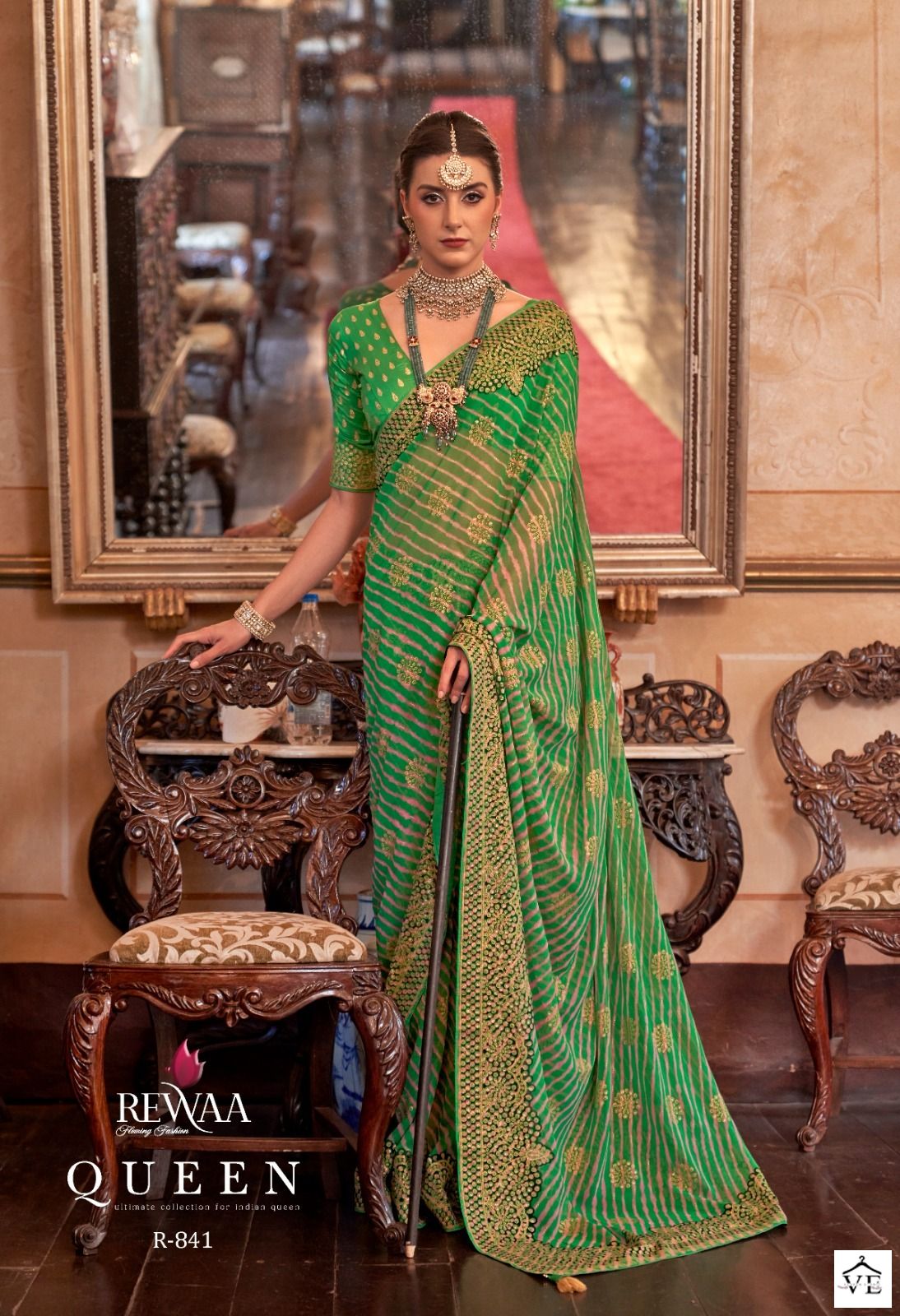 Rewaa Queen Georgette Wholesale Sarees Catalog — Wholesale Sarees, MPA wholesale from Surat - Gallery Image 9