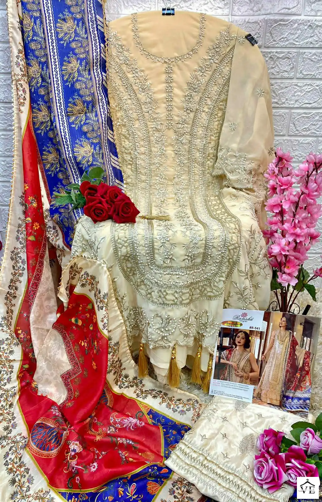 Ramsha R-541 Georgette Wholesale Pakistani Suit — Wholesale Salwar Suits, MPA wholesale from Surat — view 2