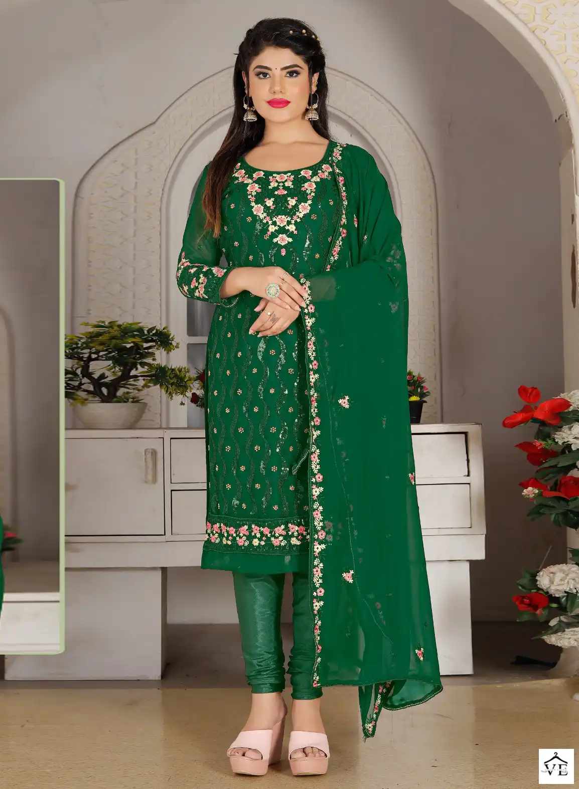 Ramsha R-592 Nx Faux Georgette Wholesale Pakistani Suit Catalog — Wholesale Salwar Suits, MPA wholesale from Surat - Gallery Image 3