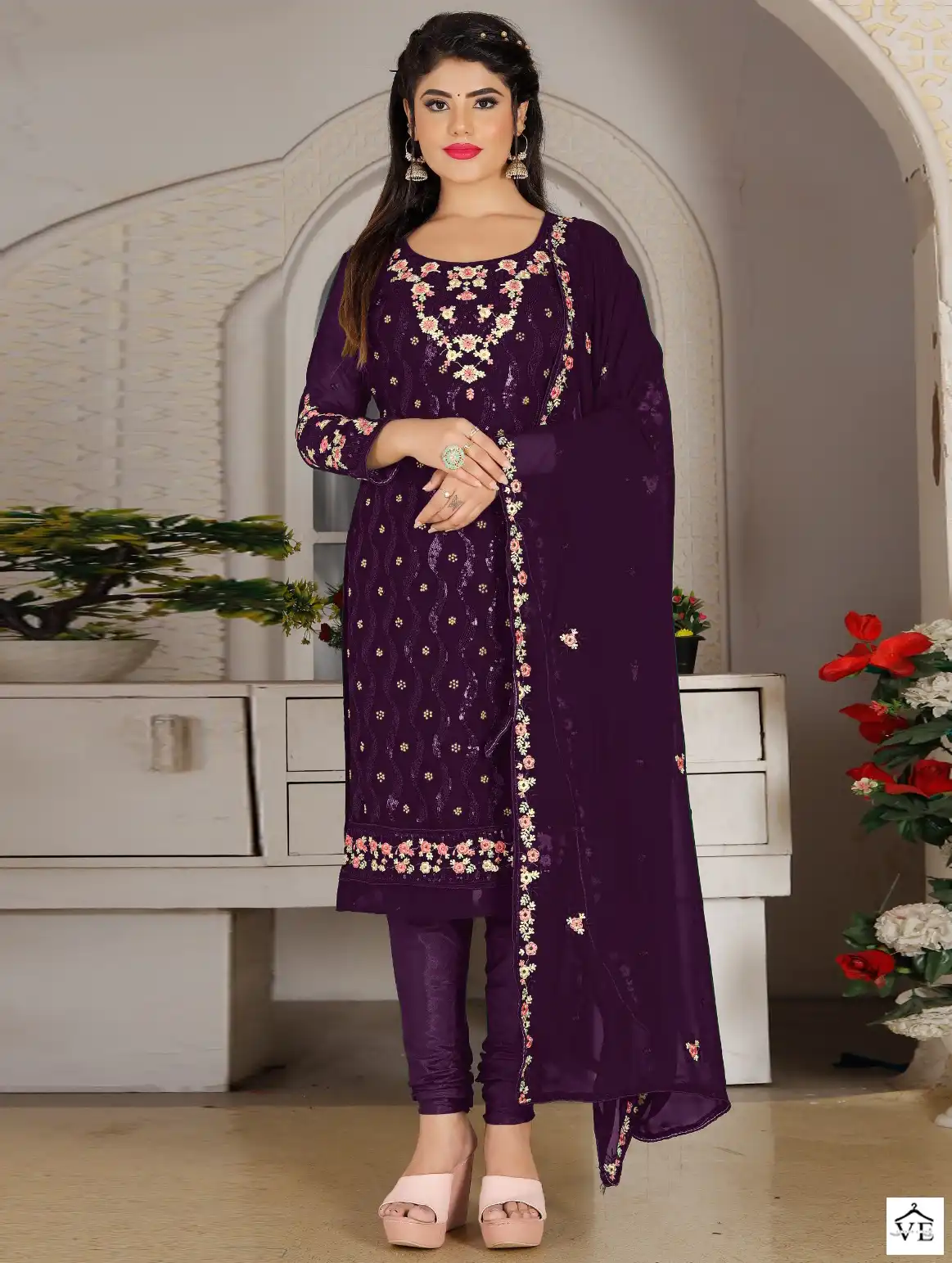 Ramsha R-592 Nx Faux Georgette Wholesale Pakistani Suit Catalog — Wholesale Salwar Suits, MPA wholesale from Surat - Gallery Image 2