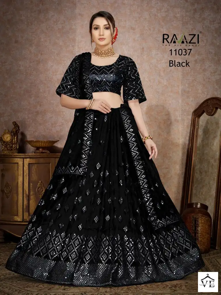Rama Raazi-Mirror Magic Butterfly Net Wholesale Lehenga Catalog — Wholesale Lehenga, MPA wholesale from Surat - Gallery Image 2
