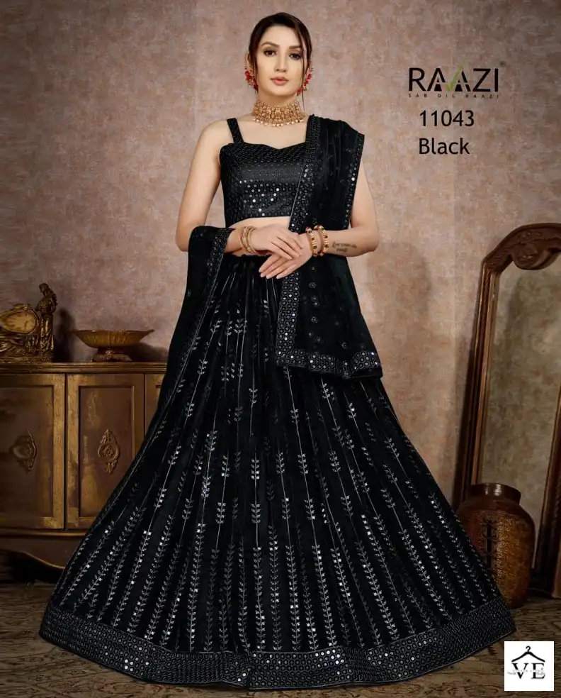 Rama Raazi-Mirror Magic Butterfly Net Wholesale Lehenga Catalog — Wholesale Lehenga, MPA wholesale from Surat — view 1