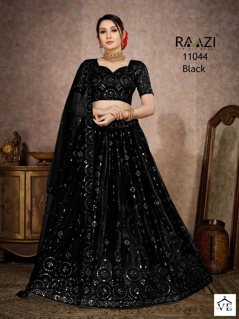 Rama Raazi-Mirror Magic Butterfly Net Wholesale Lehenga Catalog — Wholesale Lehenga, MPA wholesale from Surat - Gallery Image 3