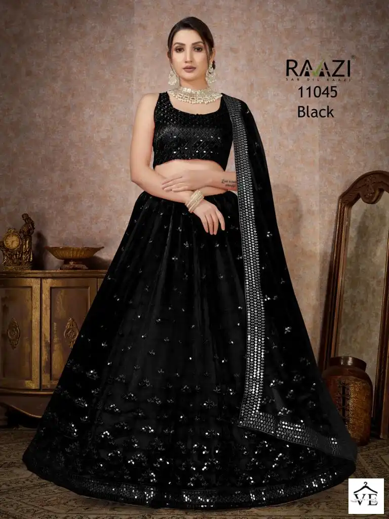 Rama Raazi-Mirror Magic Butterfly Net Wholesale Lehenga Catalog — Wholesale Lehenga, MPA wholesale from Surat - Gallery Image 4