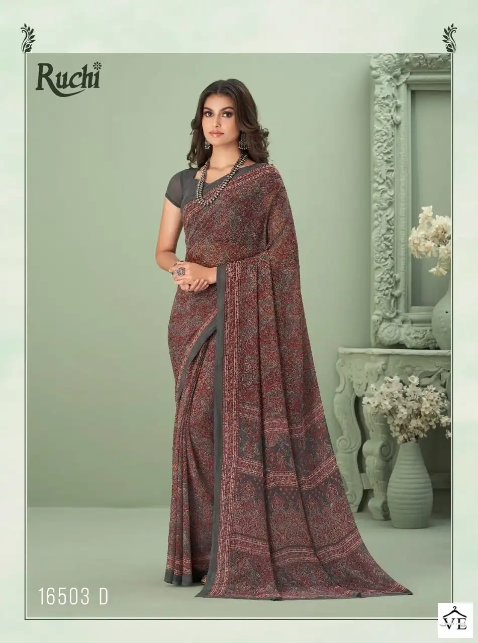 Ruchi Sarees Raga Georgette Vol-1 Georgette Wholesale Daily Wear Saree Catalog — Wholesale Sarees, MPA wholesale from Surat - Gallery Image 2