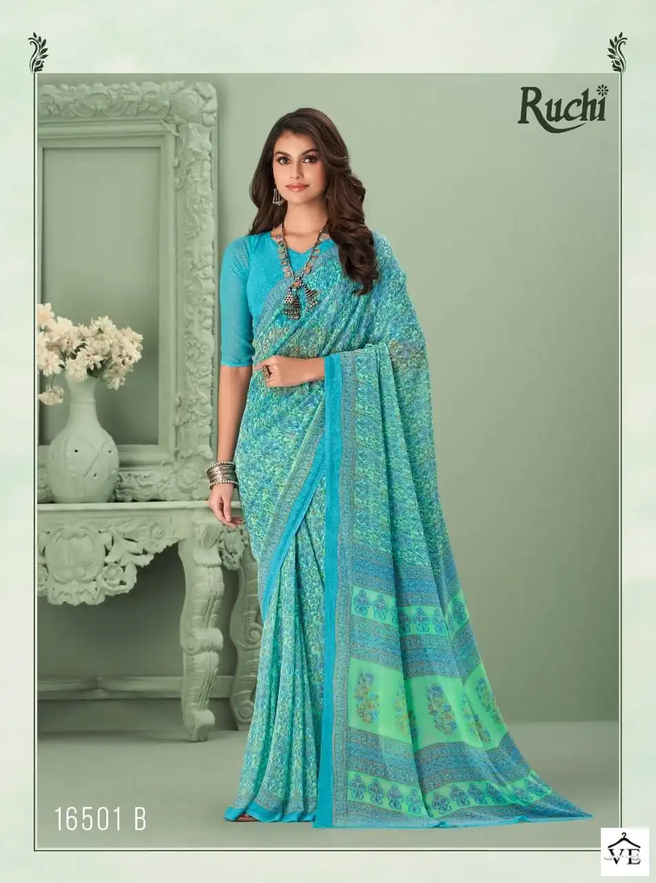 Ruchi Sarees Raga Georgette Vol-1 Georgette Wholesale Daily Wear Saree Catalog — Wholesale Sarees, MPA wholesale from Surat - Gallery Image 3