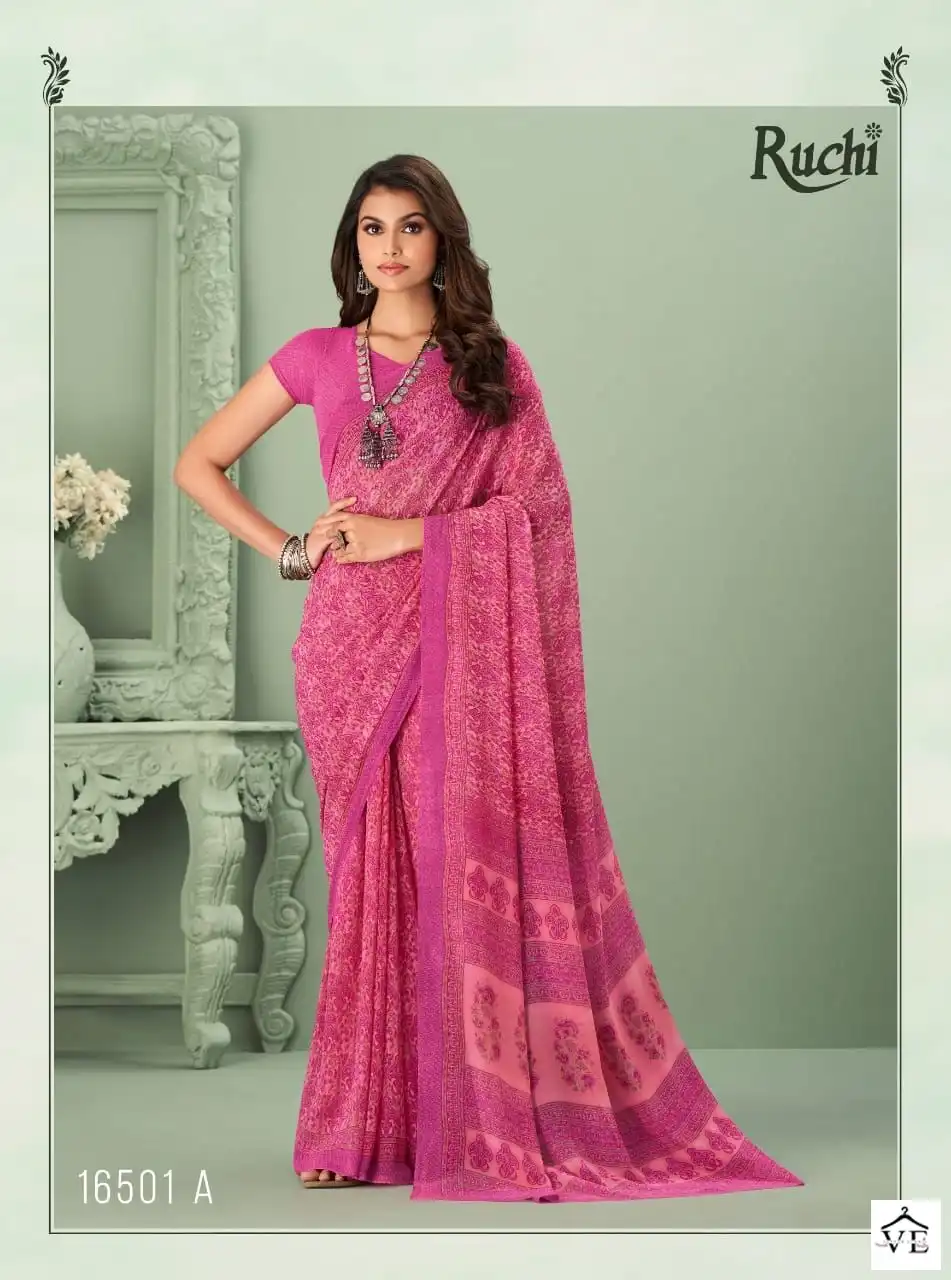 Ruchi Sarees Raga Georgette Vol-1 Georgette Wholesale Daily Wear Saree Catalog — Wholesale Sarees, MPA wholesale from Surat - Gallery Image 4