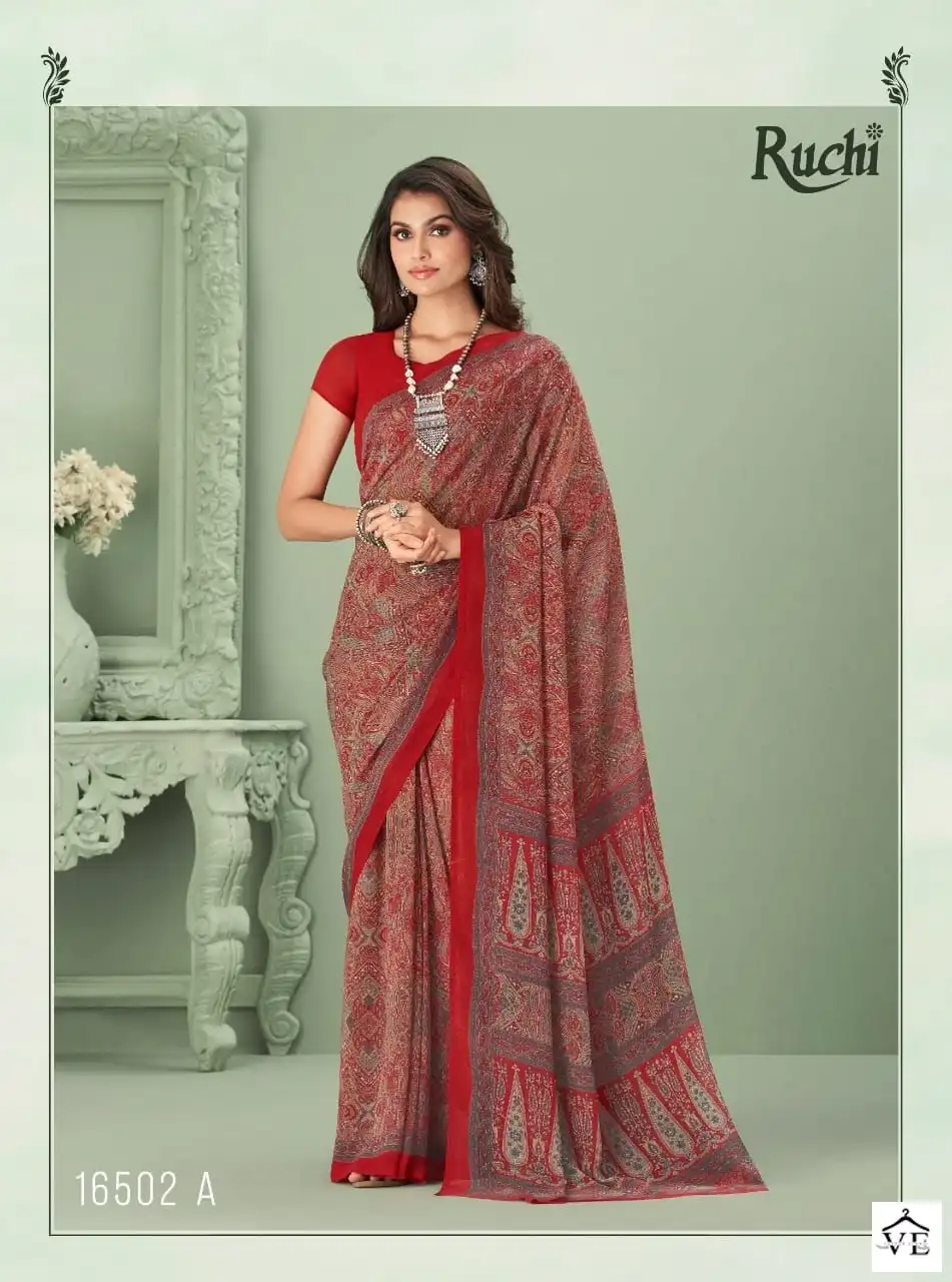 Ruchi Sarees Raga Georgette Vol-1 Georgette Wholesale Daily Wear Saree Catalog — Wholesale Sarees, MPA wholesale from Surat - Gallery Image 7