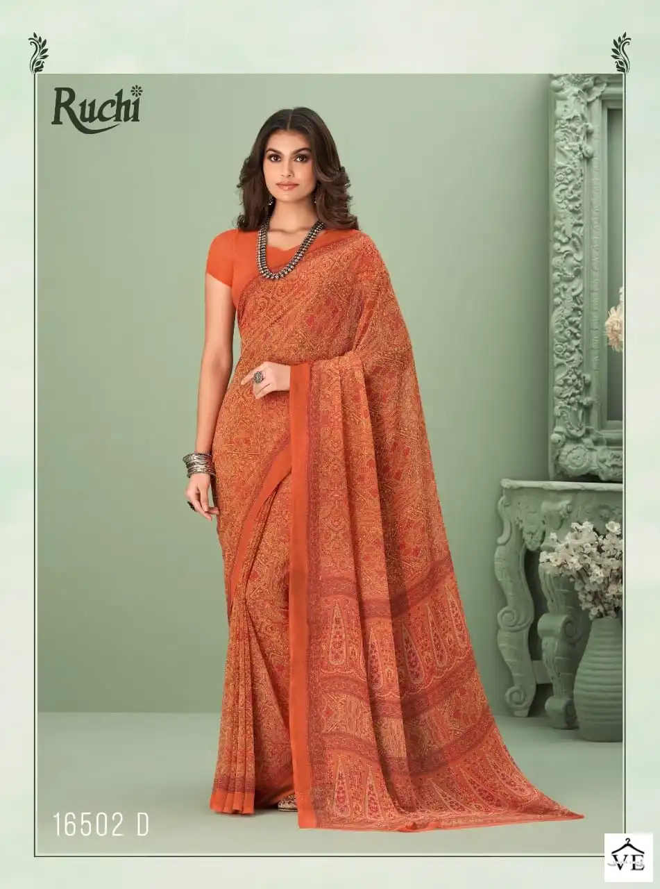 Ruchi Sarees Raga Georgette Vol-1 Georgette Wholesale Daily Wear Saree Catalog — Wholesale Sarees, MPA wholesale from Surat - Gallery Image 8