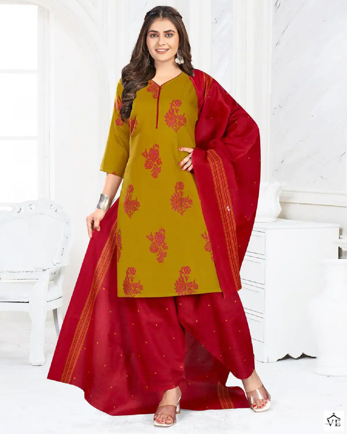 Vardan Ethnic Rangoli Patiyala Voi 3 Cotton Wholesale Readymade Suit Catalog — Wholesale Salwar Suits, MPA wholesale from Surat — view 1