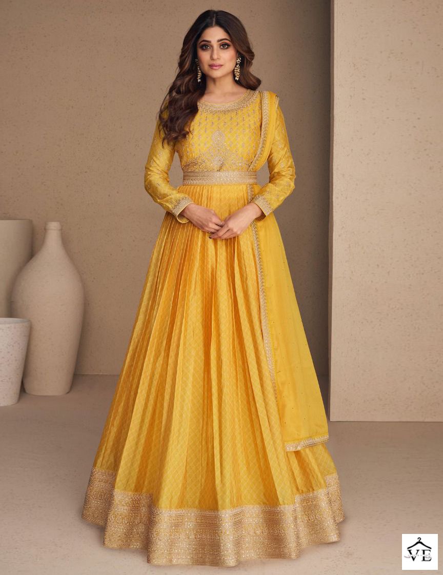 Aashirwad Rani Sahiba Chinnon Silk Wholesale Designer Readymade Suit With Dupatta Catalog — Wholesale Salwar Suits, Aashirwad Creation wholesale from Surat — view 1