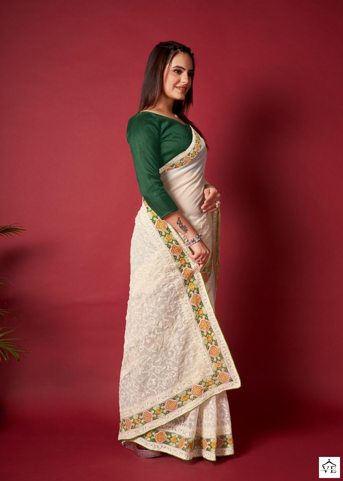 Shree Trends Rasmalai Georgette Wholesale Sarees Catalog — Wholesale Sarees, MPA wholesale from Surat — view 4