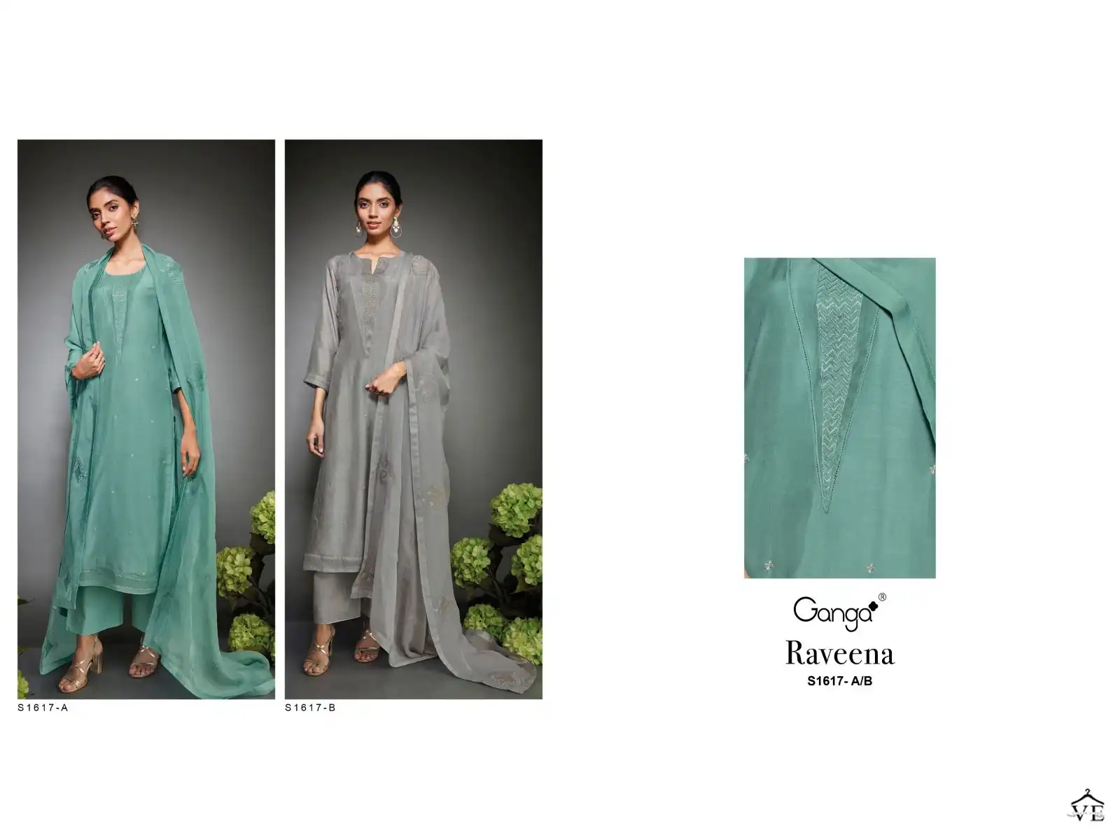 Ganga Raveena 1617 Premium Bemberg Silk Wholesale Salwar Suit Catalog — Wholesale Salwar Suits, MPA wholesale from Surat — view 3