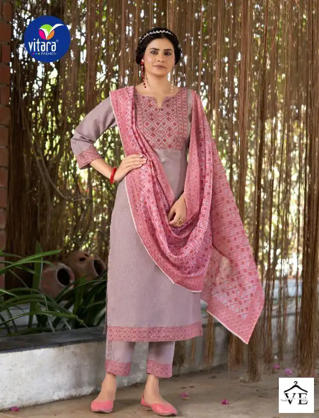 Vitara Rich Girl Slub Wholesale Readymade Salwar Suit Catalog — Wholesale Salwar Suits, MPA wholesale from Surat — view 1