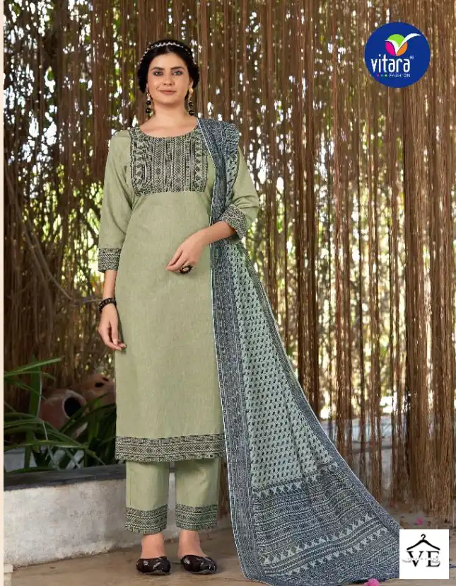 Vitara Rich Girl Slub Wholesale Readymade Salwar Suit Catalog — Wholesale Salwar Suits, MPA wholesale from Surat - Gallery Image 3