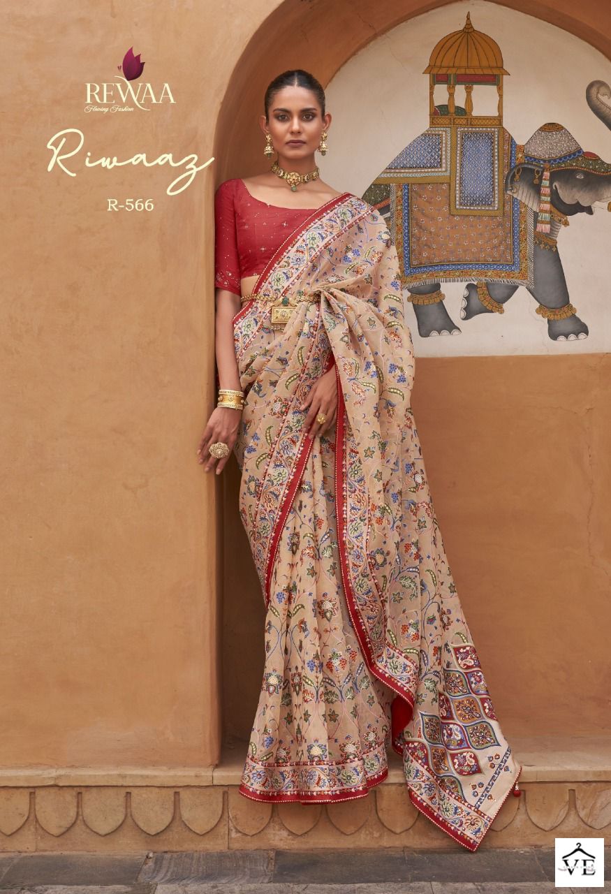 Rewaa Riwaaz Pure Brasoo Wholesale Sarees Catalog - Image 3