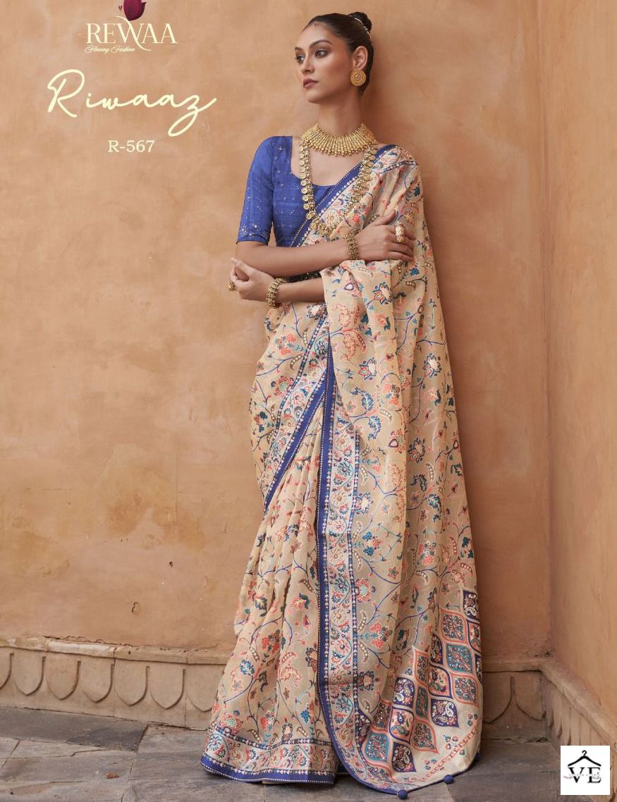 Rewaa Riwaaz Pure Brasoo Wholesale Sarees Catalog