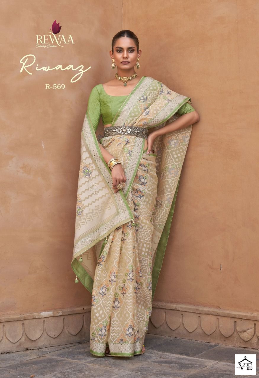 Rewaa Riwaaz Pure Brasoo Wholesale Sarees Catalog - Image 6