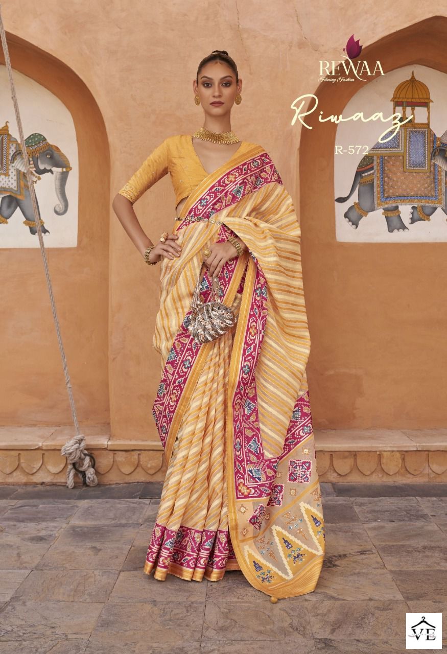 Rewaa Riwaaz Pure Brasoo Wholesale Sarees Catalog - Image 8