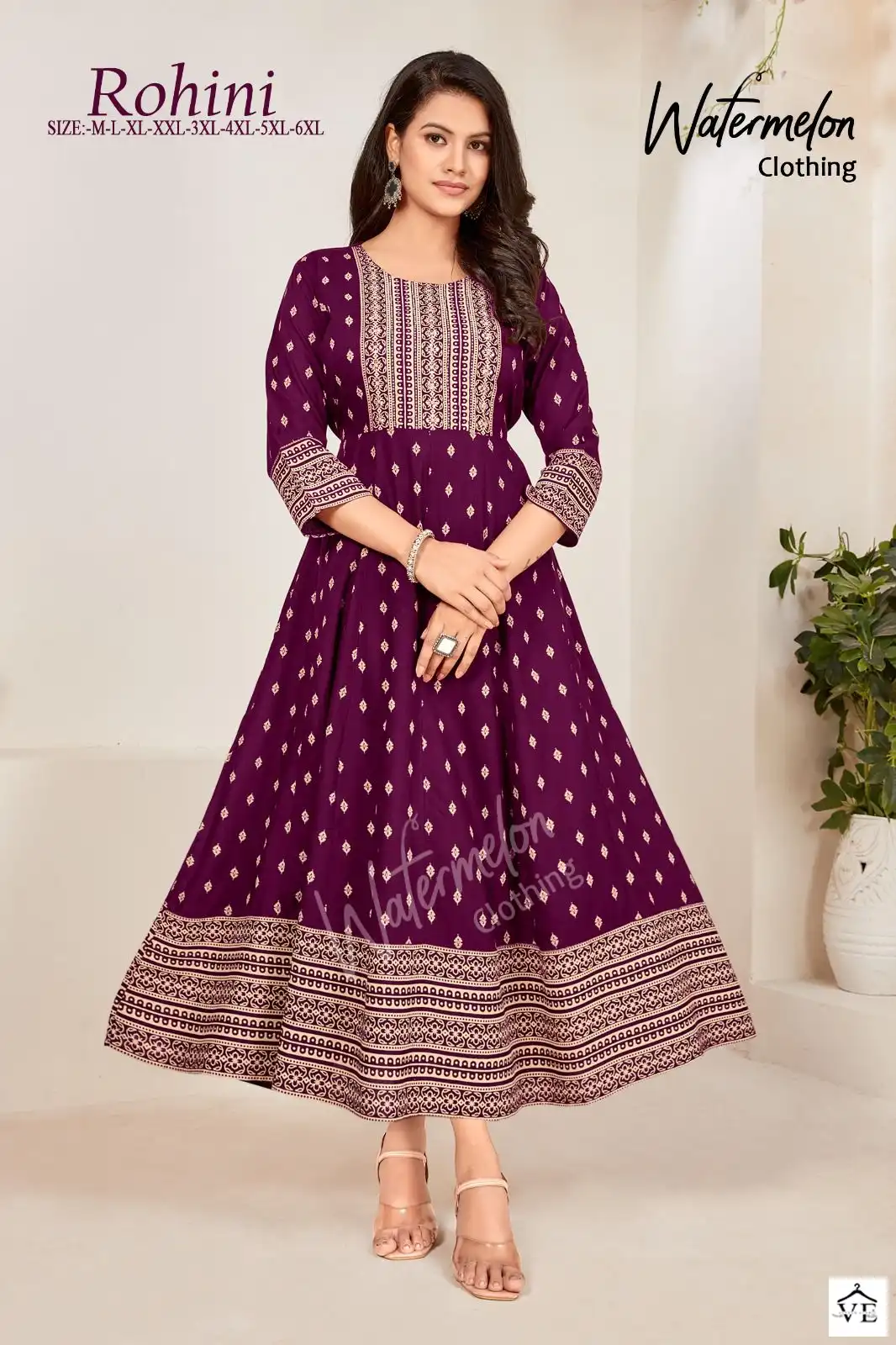 Vardan Ethnic Rohini Heavy Rayon Wholesale Long Gown Catalog — Wholesale Kurtis, MPA wholesale from Surat - Gallery Image 3