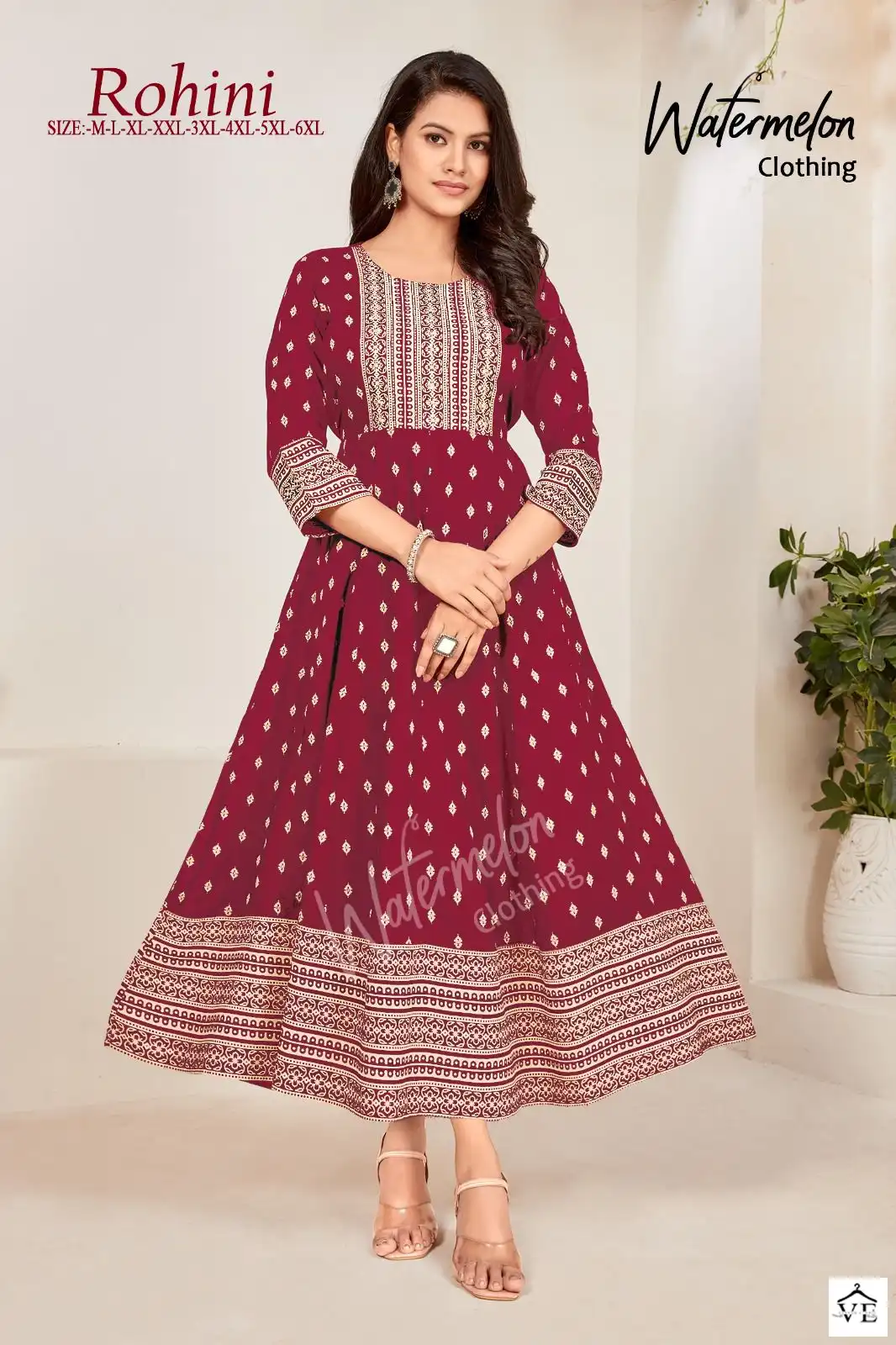 Vardan Ethnic Rohini Heavy Rayon Wholesale Long Gown Catalog — Wholesale Kurtis, MPA wholesale from Surat - Gallery Image 4