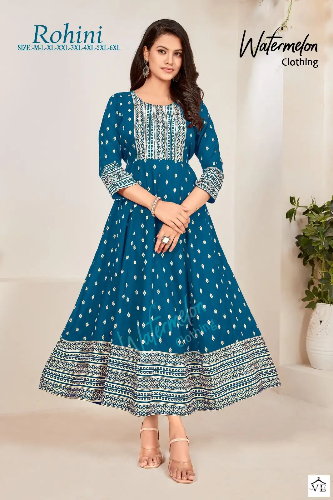 Vardan Ethnic Rohini Heavy Rayon Wholesale Long Gown Catalog — Wholesale Kurtis, MPA wholesale from Surat - Gallery Image 5