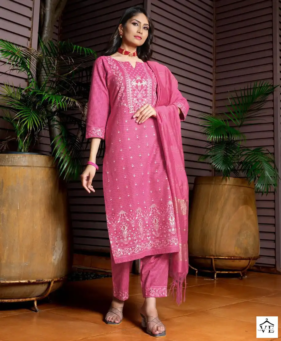Vitara Roman Cotton Strips Wholesale Readymade Salwar Suit Catalog — Wholesale Salwar Suits, MPA wholesale from Surat — view 1