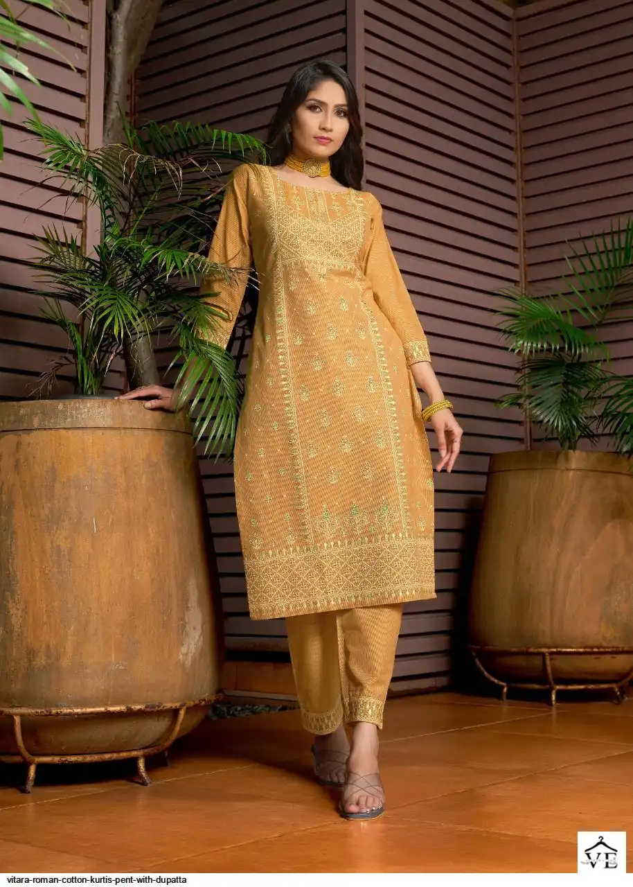 Vitara Roman Cotton Strips Wholesale Readymade Salwar Suit Catalog — Wholesale Salwar Suits, MPA wholesale from Surat — view 4