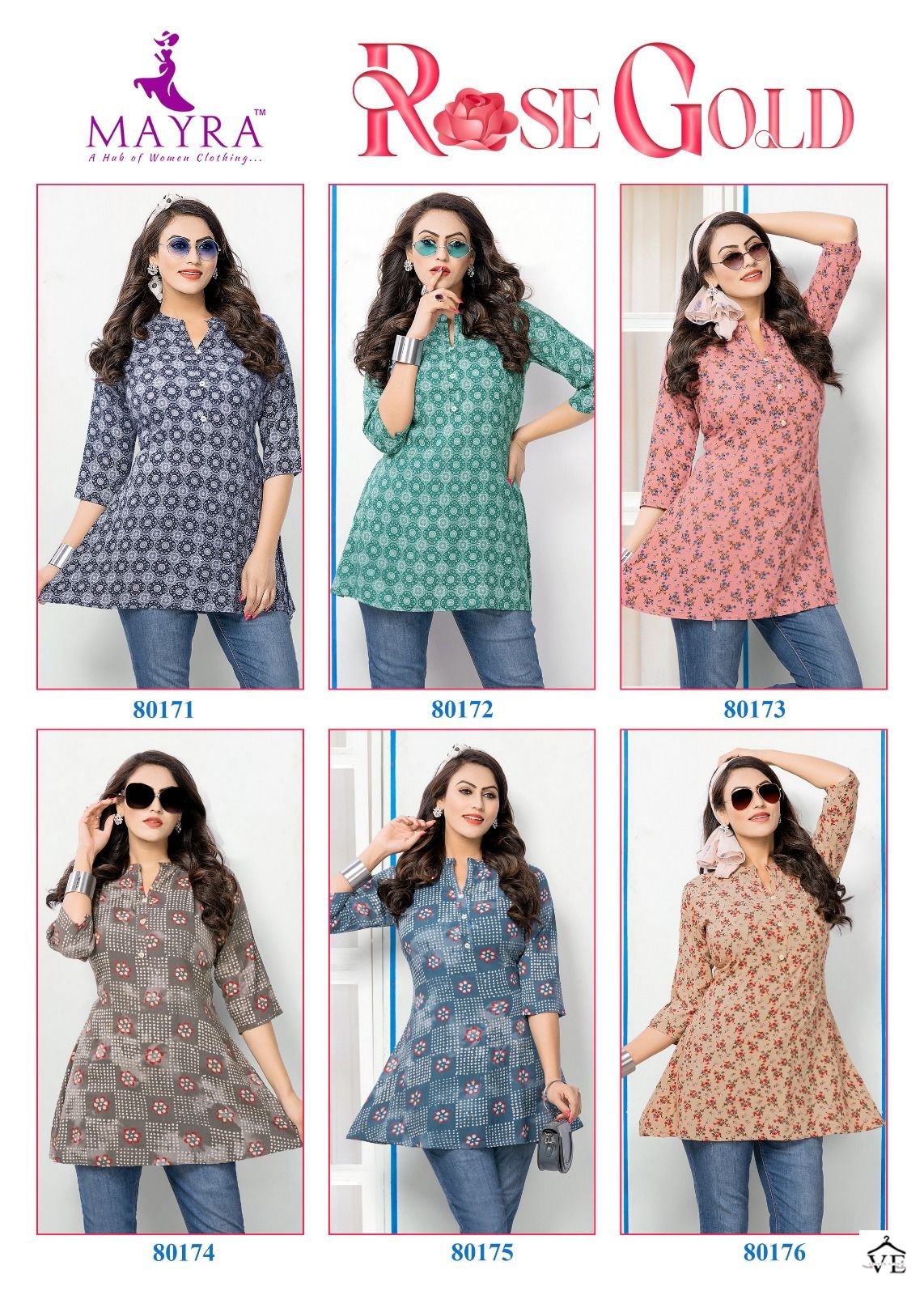 Mayra Rose Gold Pure 60*60 Cambric Cotton Wholesale Kurtis Catalog — Wholesale Kurtis, MPA wholesale from Surat — view 7