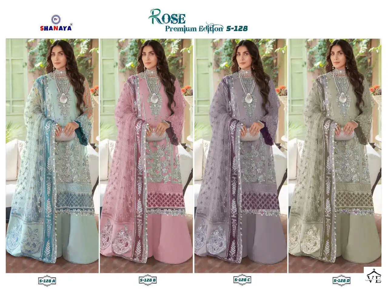 Shanaya Rose Premium Edition S-128 Heavy Faux Gerogeete Wholesale Pakistani Suit Catalog — Wholesale Salwar Suits, MPA wholesale from Surat — view 9