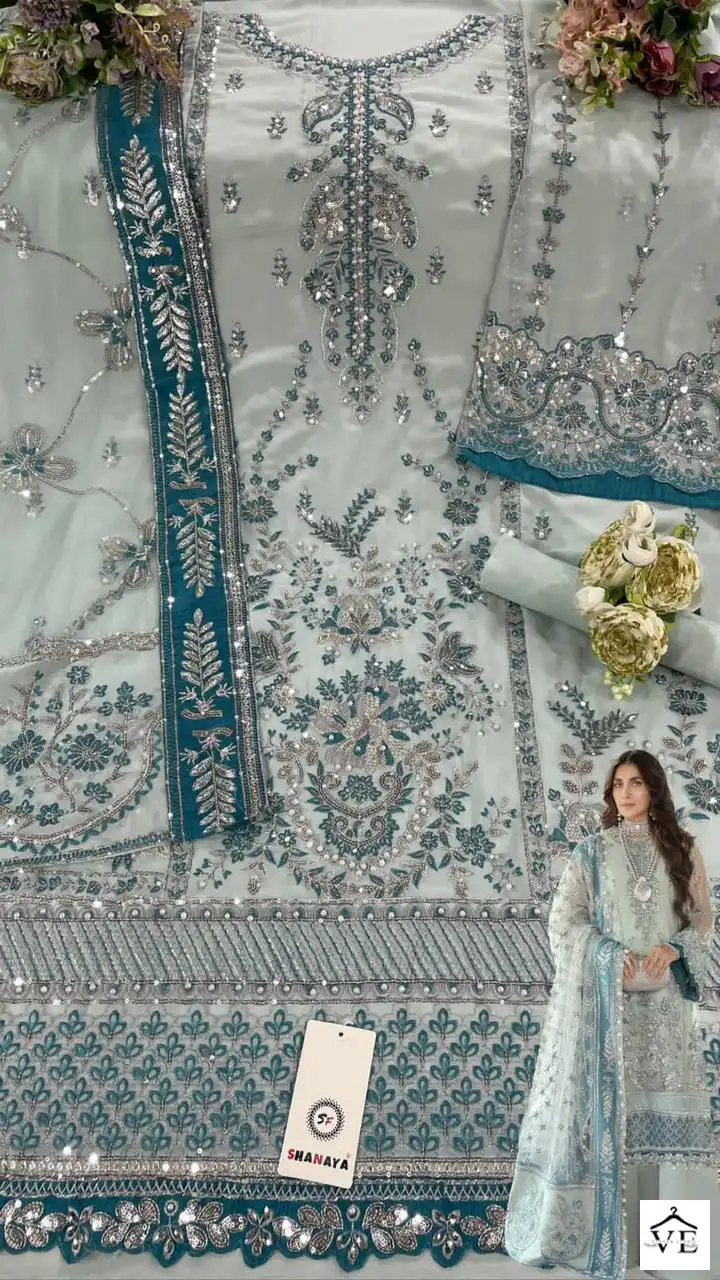 Shanaya Rose Premium Edition S-128 Heavy Faux Gerogeete Wholesale Pakistani Suit Catalog — Wholesale Salwar Suits, MPA wholesale from Surat - Gallery Image 6