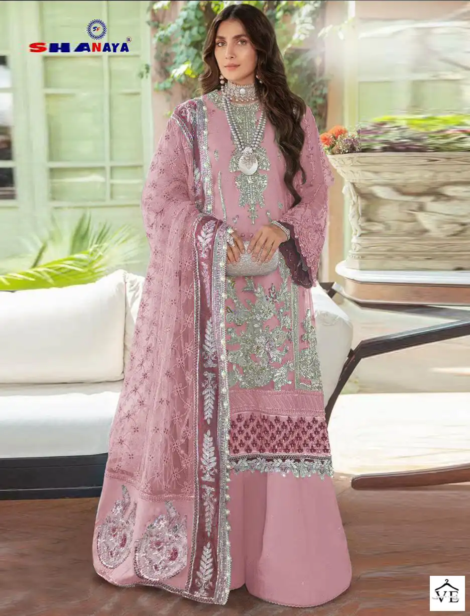 Shanaya Rose Premium Edition S-128 Heavy Faux Gerogeete Wholesale Pakistani Suit Catalog — Wholesale Salwar Suits, MPA wholesale from Surat — view 1