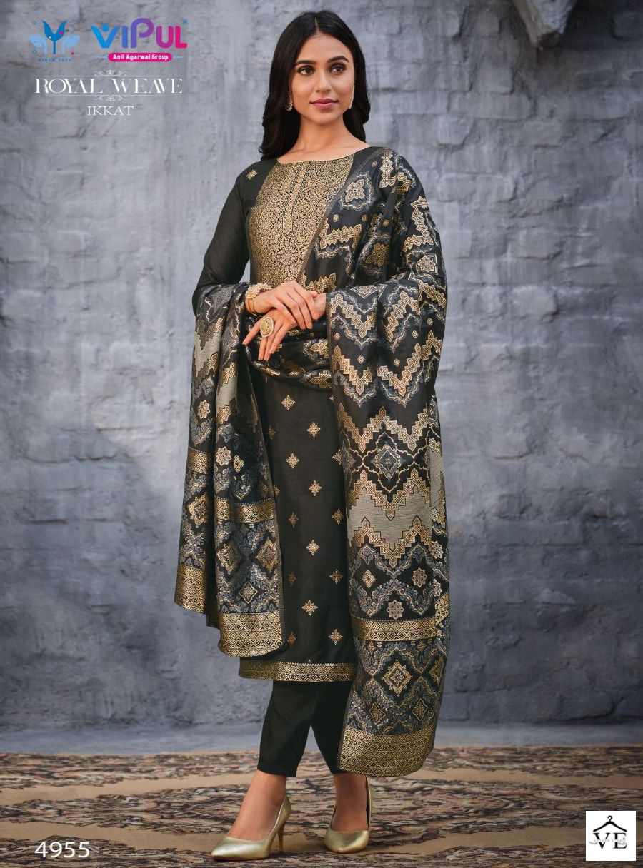 Vipul Royal Weave Ikkat Soft Silk Wholesale Designer Salwar Suit Catalog — Wholesale Salwar Suits, MPA wholesale from Surat — view 1