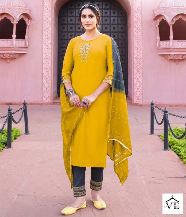 Kaasbee Rajwadi Vol 1 Chinon Wholesale Readymade Salwar Suit Catalog — Wholesale Salwar Suits, MPA wholesale from Surat — view 1
