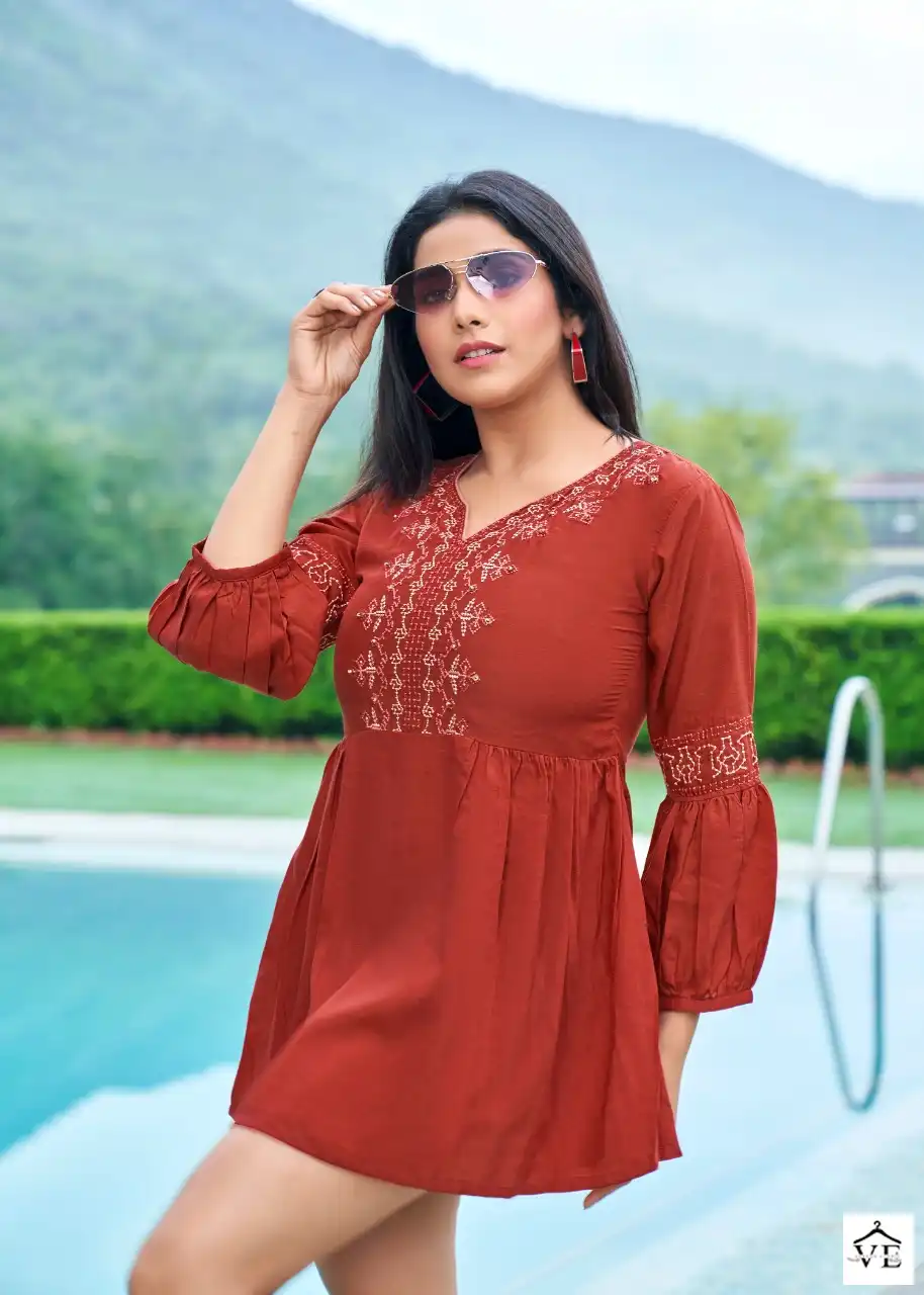 Yami Rare Vol-2 Fancy Chinon Viscose Wholesale Tunics Catalog — Wholesale Kurtis, MPA wholesale from Surat — view 5