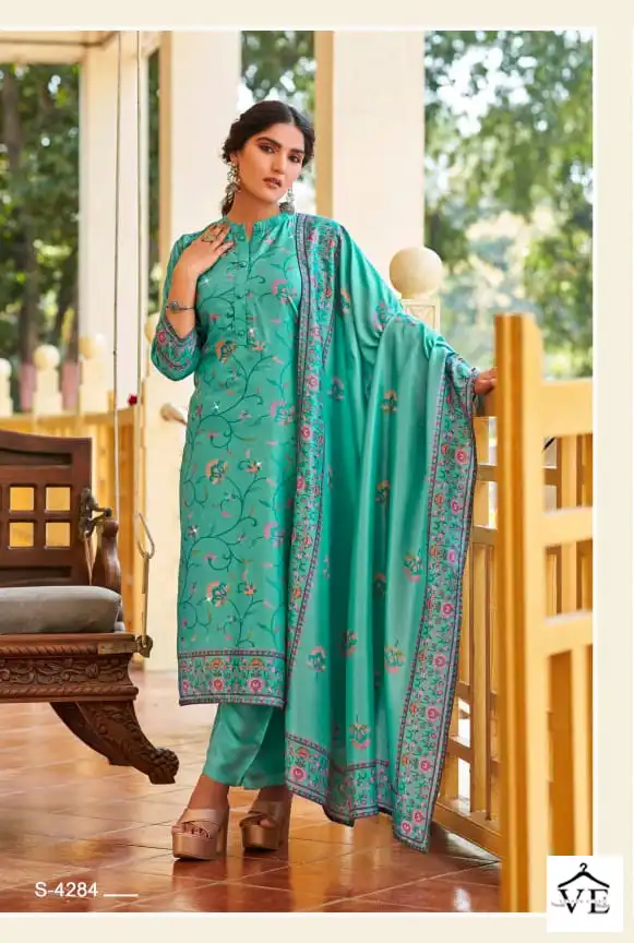 SBS Sabrina Tussar Silk Wholesale Readymade Suit Catalog — Wholesale Salwar Suits, MPA wholesale from Surat - Gallery Image 4