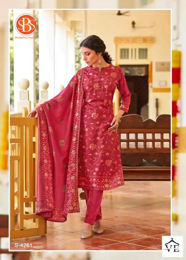 SBS Sabrina Tussar Silk Wholesale Readymade Suit Catalog — Wholesale Salwar Suits, MPA wholesale from Surat - Gallery Image 6