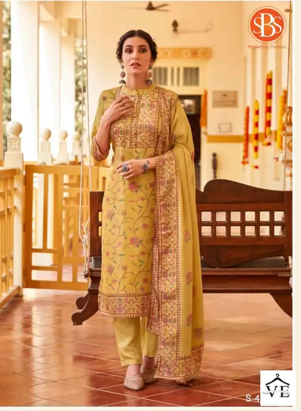 SBS Sabrina Tussar Silk Wholesale Readymade Suit Catalog — Wholesale Salwar Suits, MPA wholesale from Surat - Gallery Image 2