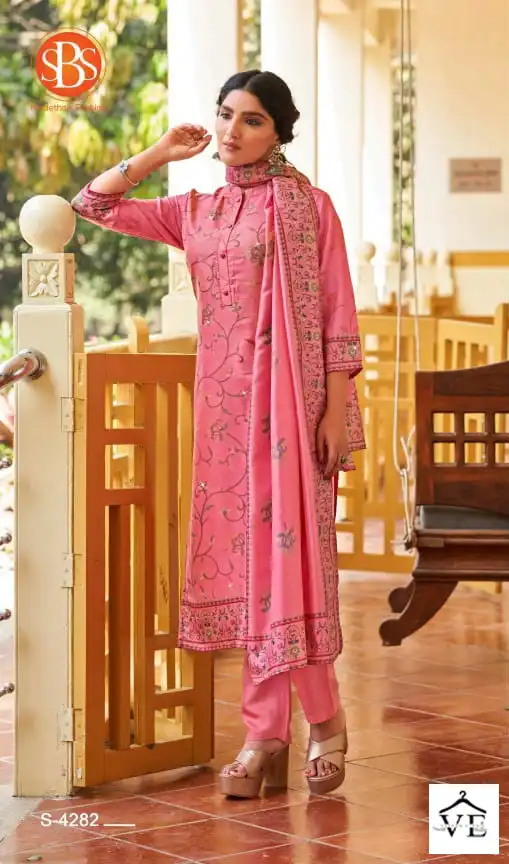 SBS Sabrina Tussar Silk Wholesale Readymade Suit Catalog — Wholesale Salwar Suits, MPA wholesale from Surat - Gallery Image 3