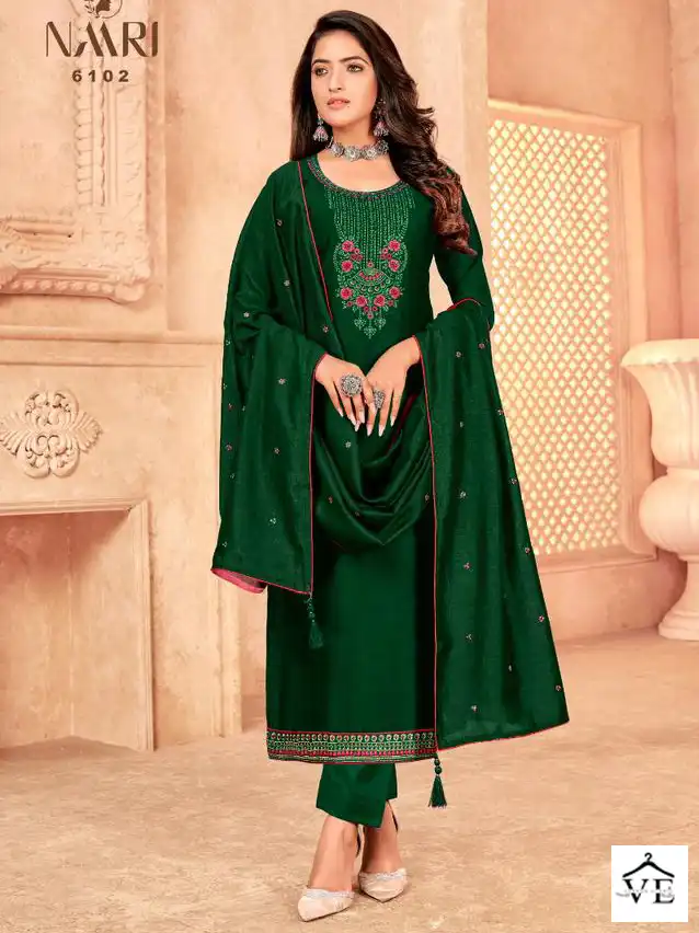Naari Sadhna Vichitra Silk Wholesale Salwar Suit Catalog — Wholesale Salwar Suits, MPA wholesale from Surat — view 1