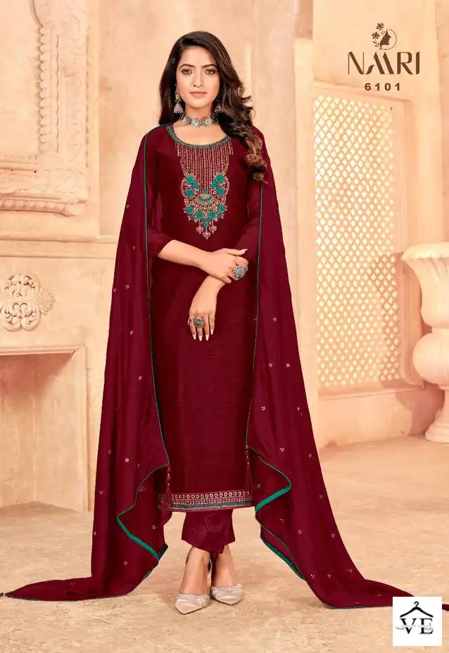 Naari Sadhna Vichitra Silk Wholesale Salwar Suit Catalog — Wholesale Salwar Suits, MPA wholesale from Surat - Gallery Image 2