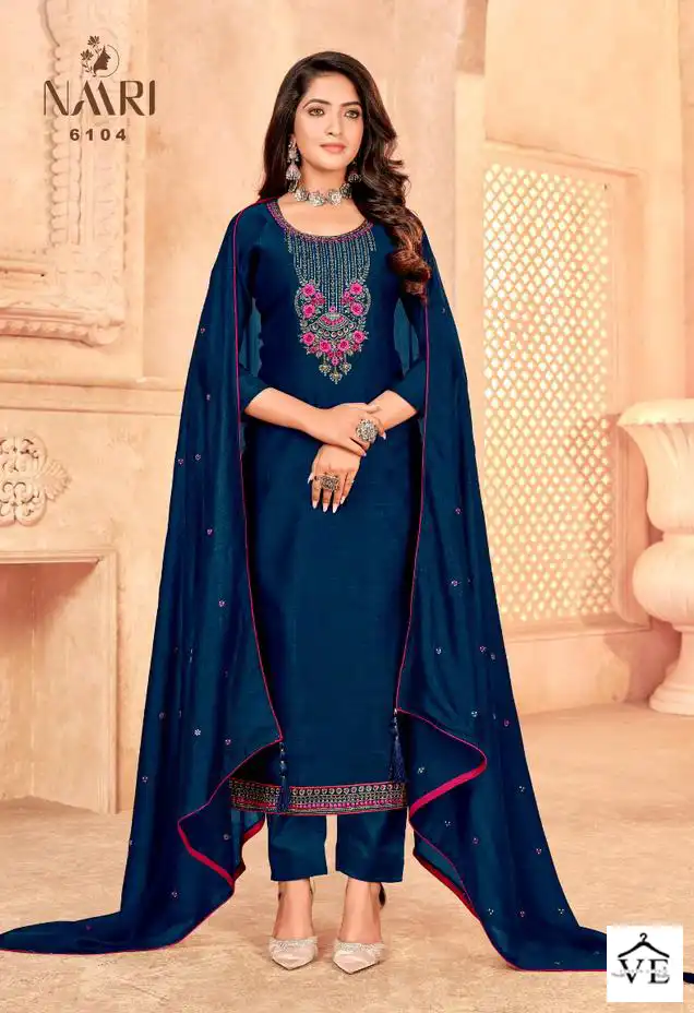 Naari Sadhna Vichitra Silk Wholesale Salwar Suit Catalog — Wholesale Salwar Suits, MPA wholesale from Surat - Gallery Image 3