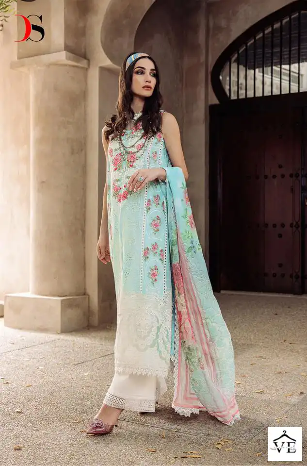 Deepsy Saira Rizwan Lawn-23 Pure Cambric Cotton Wholesale Pakistani Suit Catalog — Wholesale Salwar Suits, MPA wholesale from Surat - Gallery Image 3